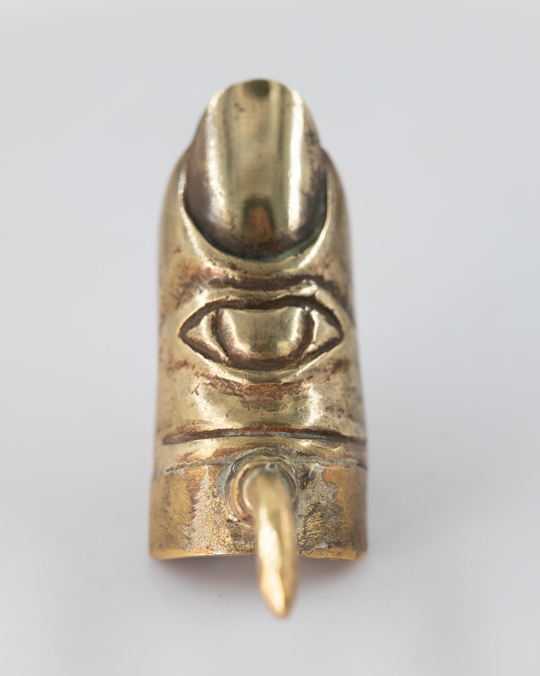 Ring Finger Eye with spike. Brass. / Pierscien palec z kolcem. Mosiadz.