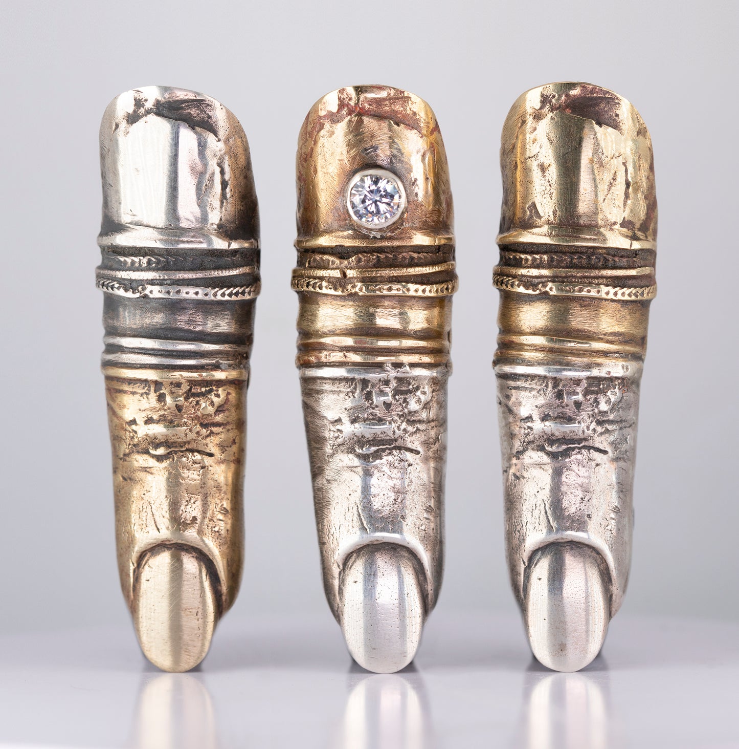 Finger 2 colors - silver and brass. / Pierścień palec. Srebro i mosiądz.