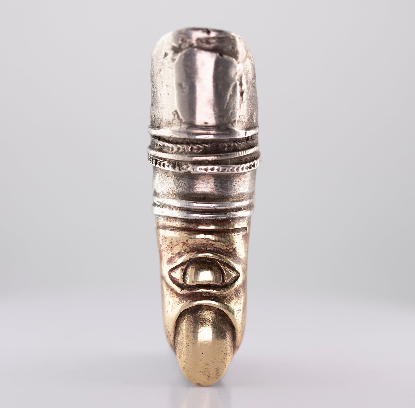 Raw Finger eye II - silver and brass. / Pierścień palec II. Srebro i mosiądz.
