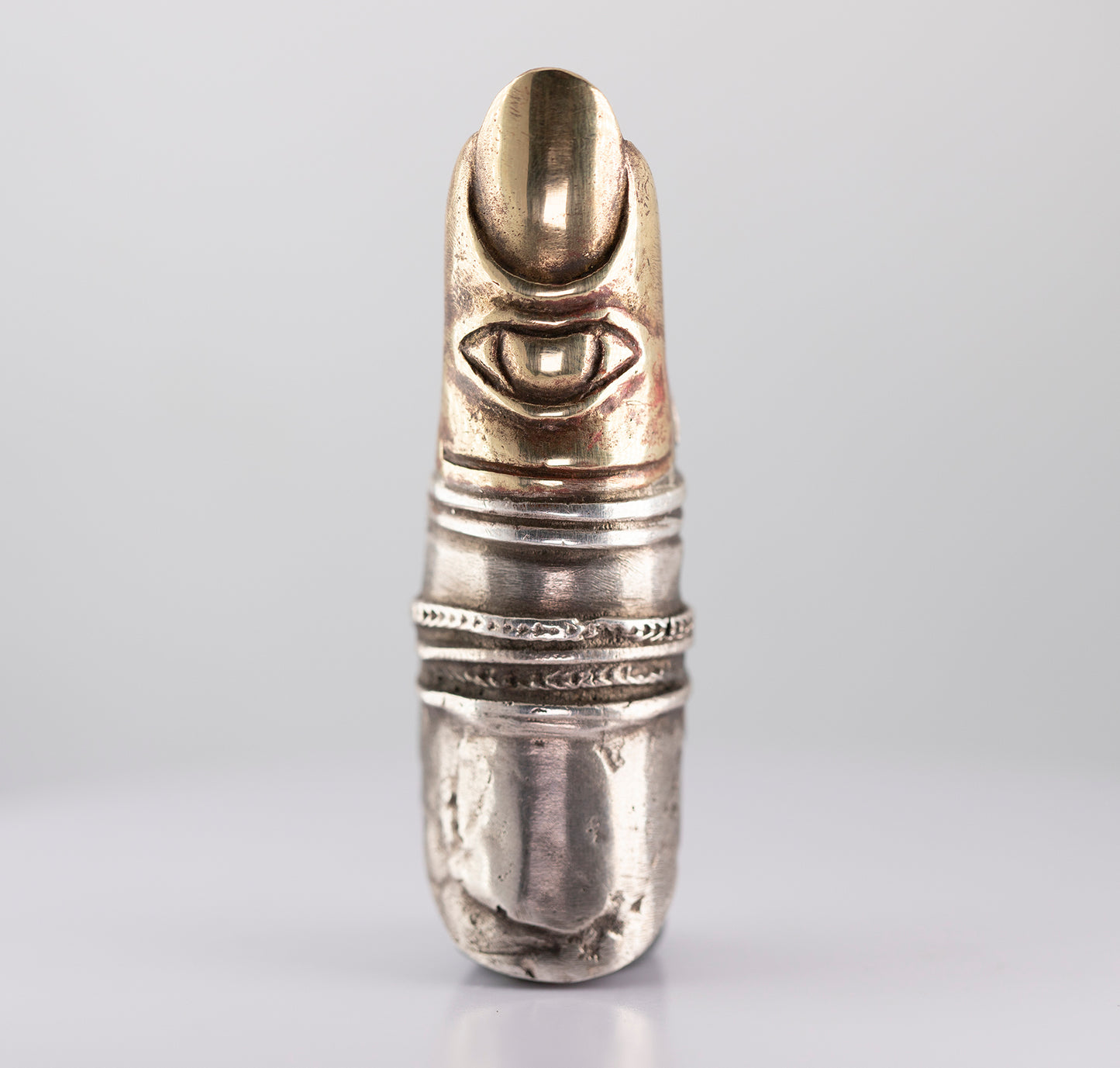 Raw Finger eye II - silver and brass. / Pierścień palec II. Srebro i mosiądz.