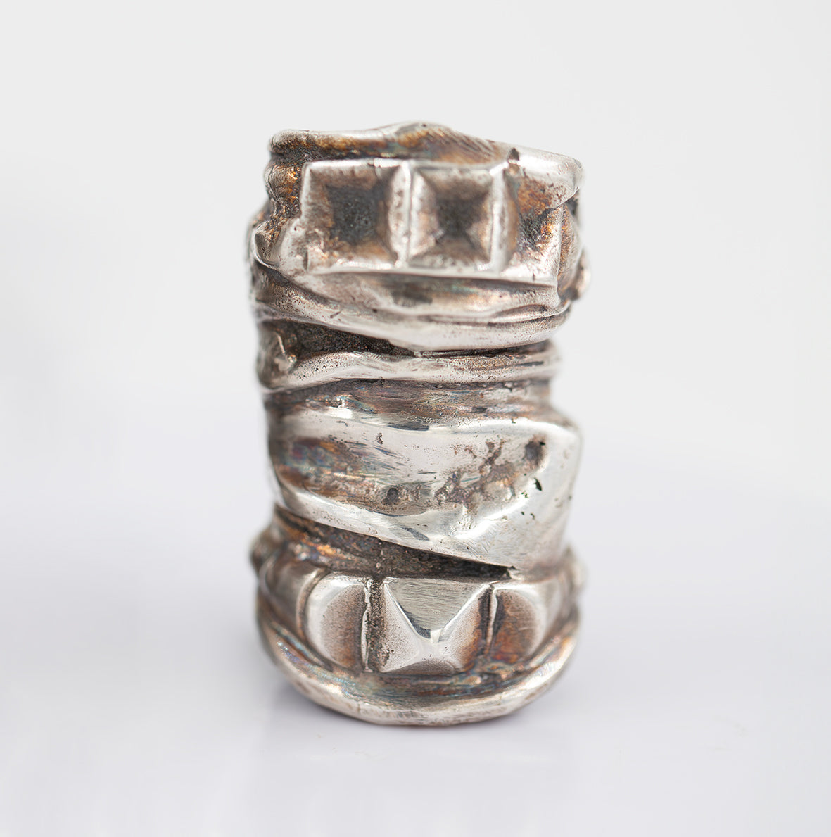 Organic spike Raw Ring. Silver. / Pierscien cwiek. Srebro.