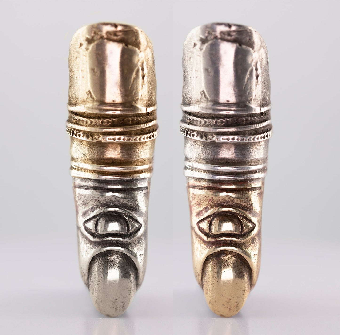 Raw Finger eye- brass, silver. / Pierścień palec. Mosiądz, srebro.