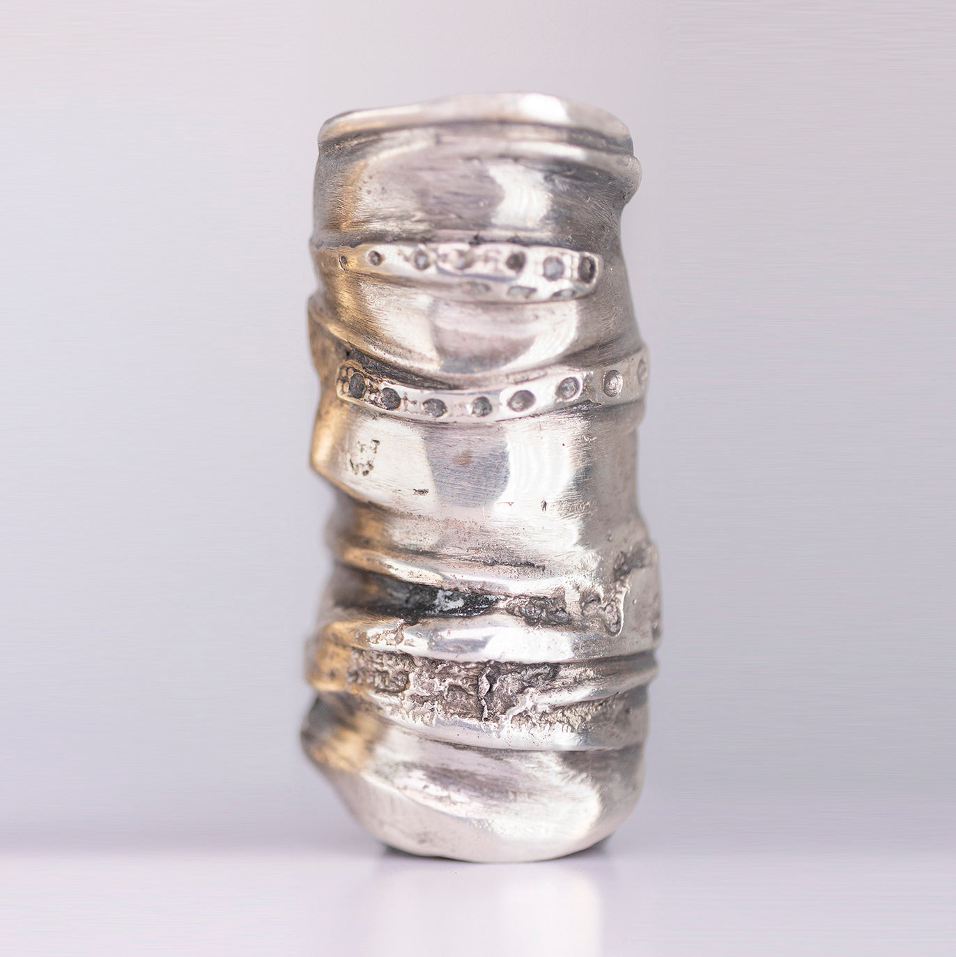 Big Layers Organic Ring. Srebro. / Duzy pierscien warstwowy. Silver.