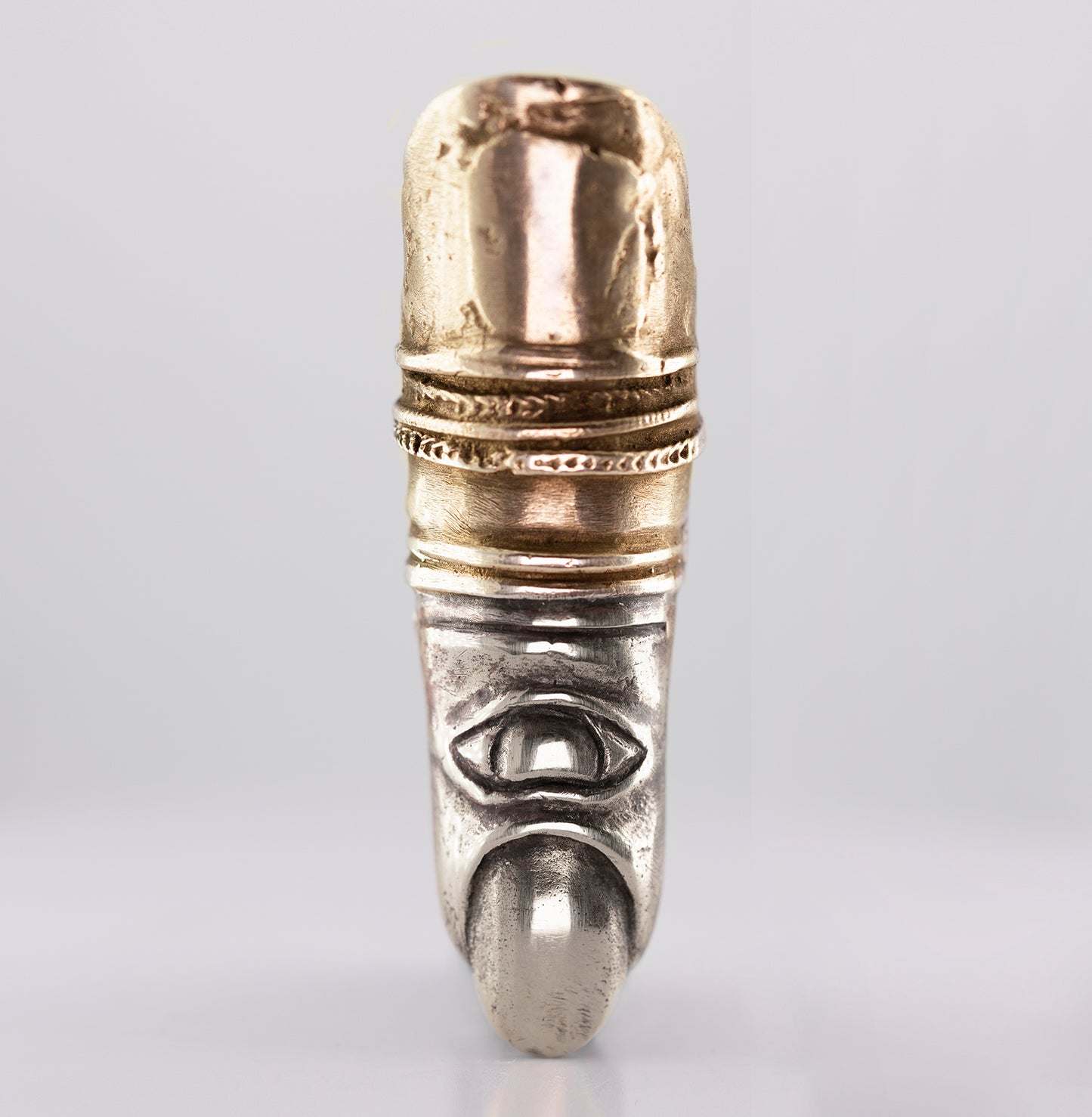Raw Finger eye- brass, silver. / Pierścień palec. Mosiądz, srebro.