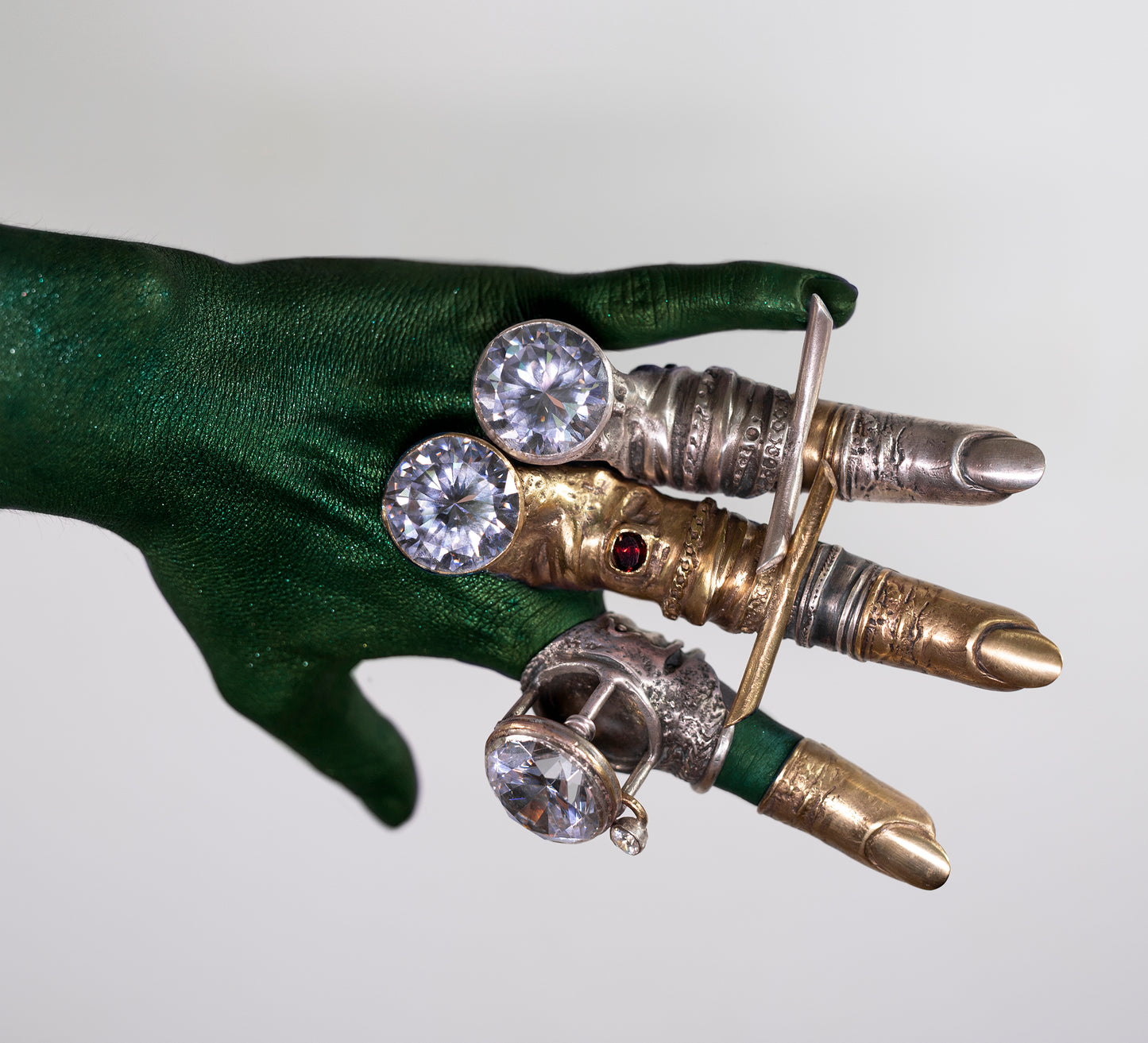 Finger 2 colors - silver and brass. / Pierścień palec. Srebro i mosiądz.