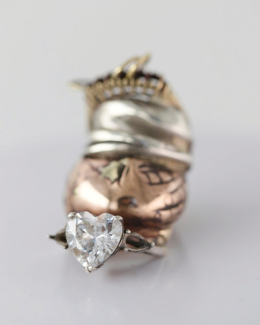 Heart ring. Bronze, brass, silver. / Pierscien serce. Braz, mosiadz, srebro.