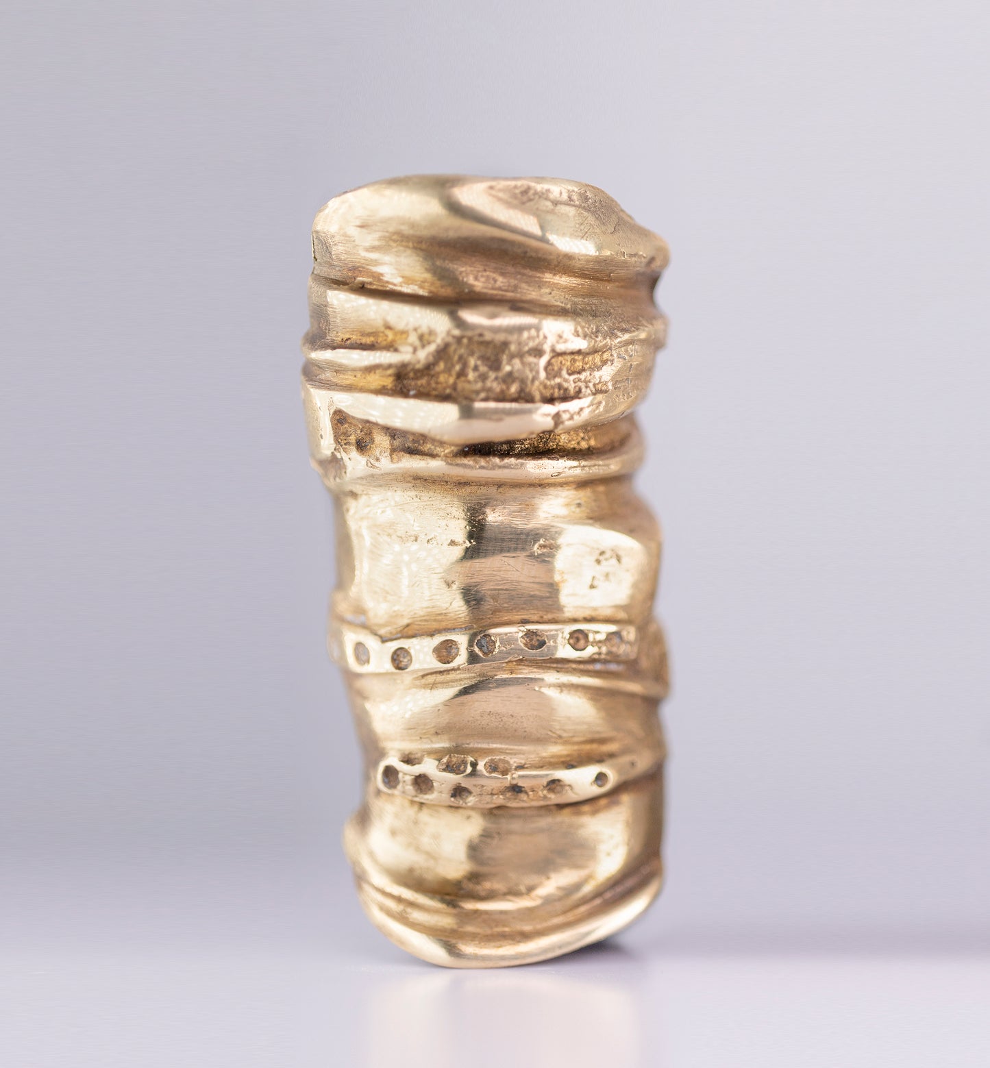 Big Layers Organic Raw Ring. Silver and brass. / Duzy pierscien. Srebro i mosiadz.