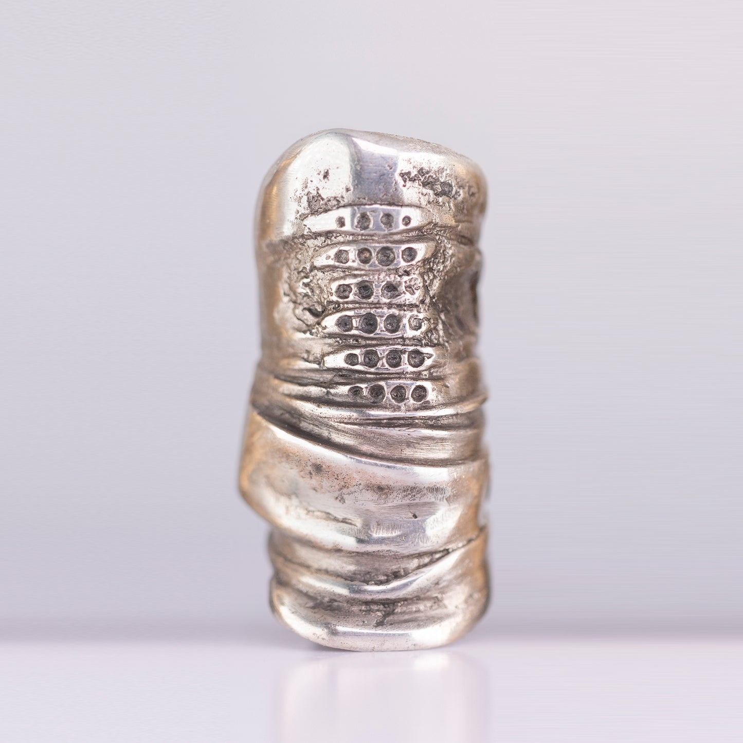 Layers Organic Raw Ring. Brass and silver. / Duzy pierscien. Mosiadz i srebro.