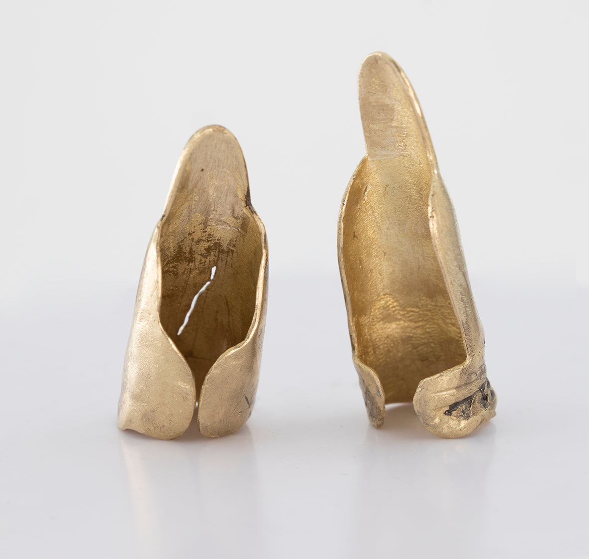 Raw Finger long nail. Sculpture. Rupture. Brass and silver. / Pierscien palec z dlugim paznokciem. Mosiadz i srebro.