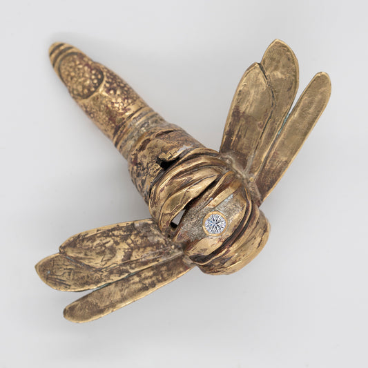 Ring in the shape of an dragonfly II. Brass. / Pierscien w ksztalcie owada. Mosiadz.