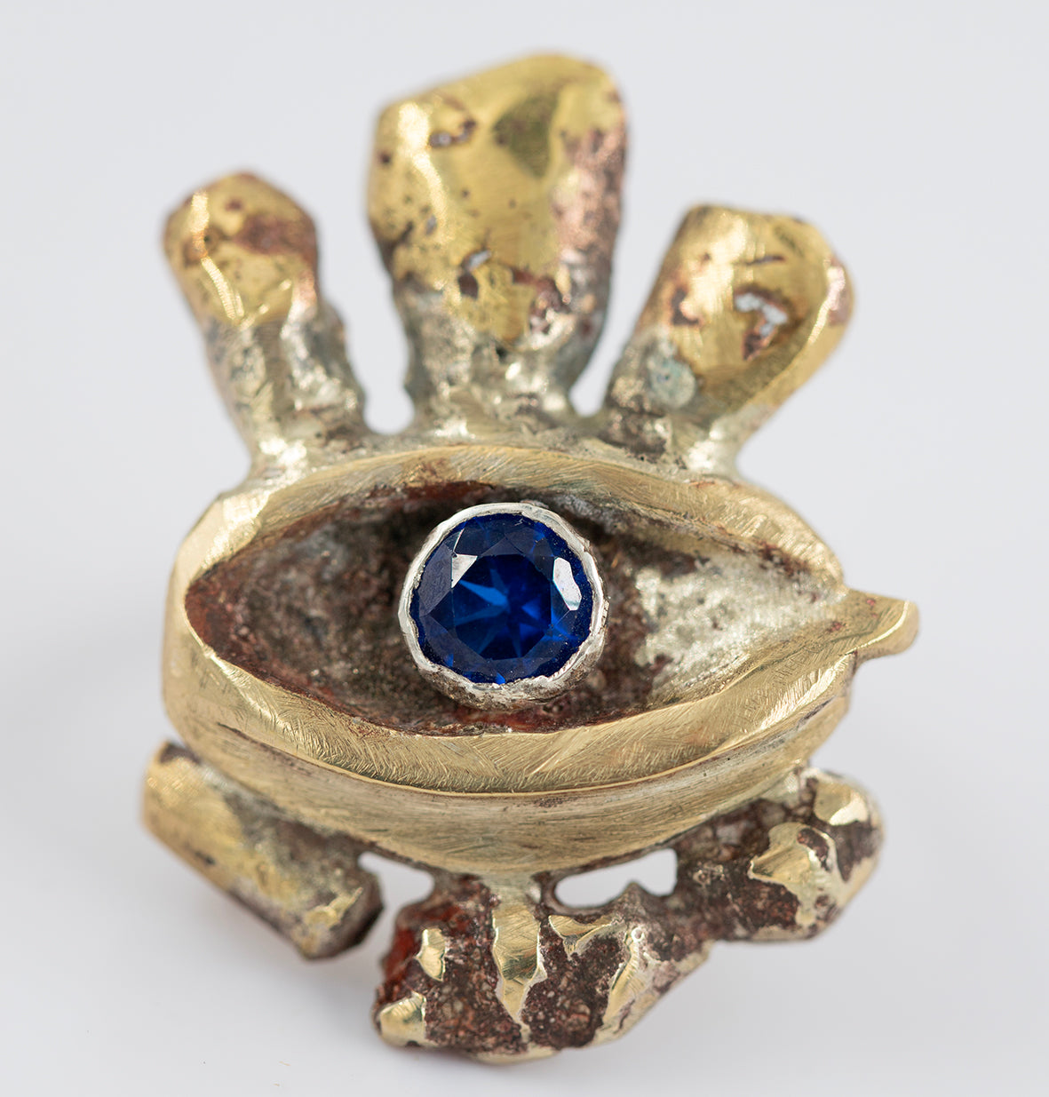 Eye rings. Brass, zircon. / Pierscienier oczy. Mosiadz, cyrkonia.