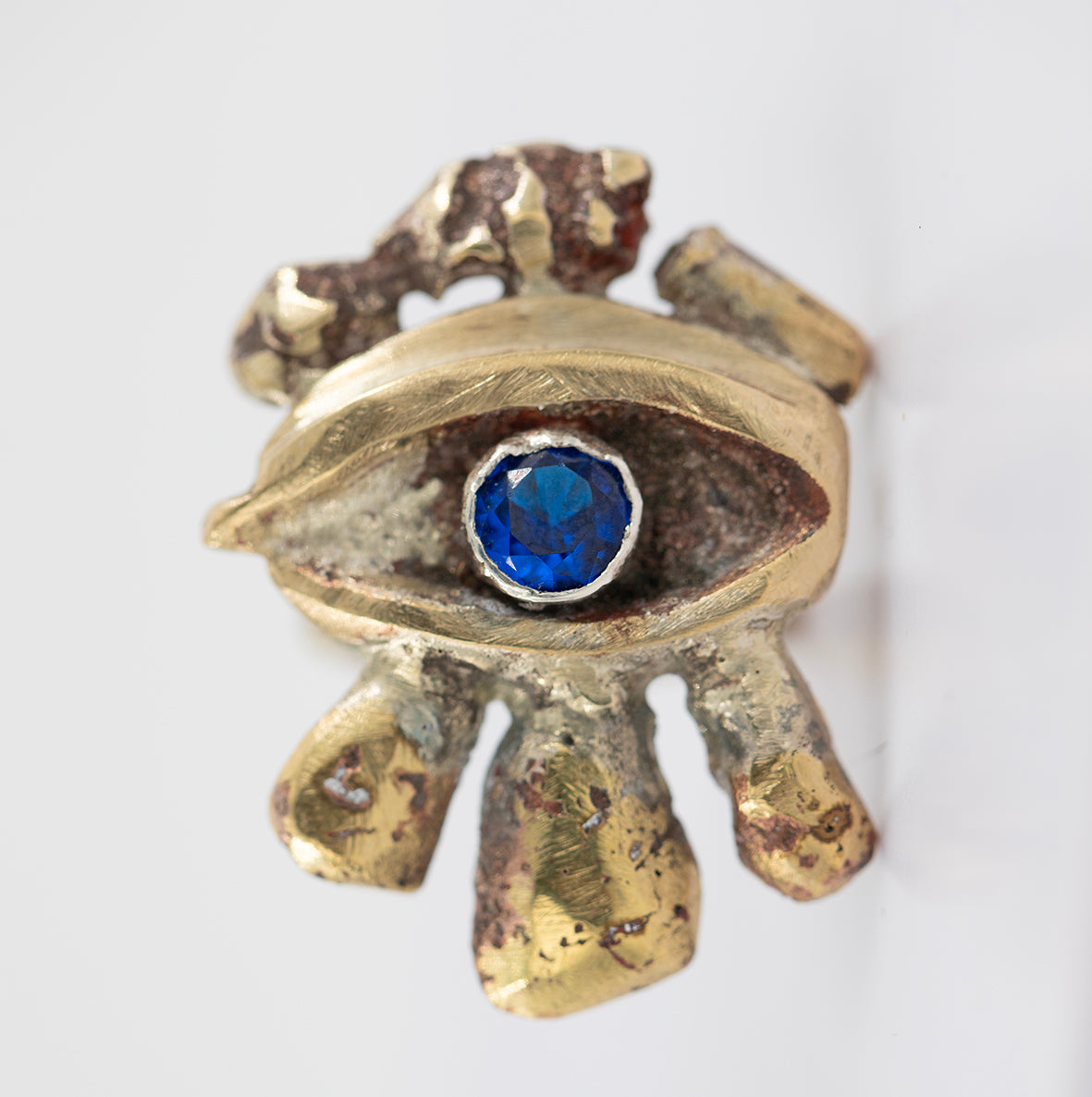 Eye rings. Brass, zircon. / Pierscienier oczy. Mosiadz, cyrkonia.