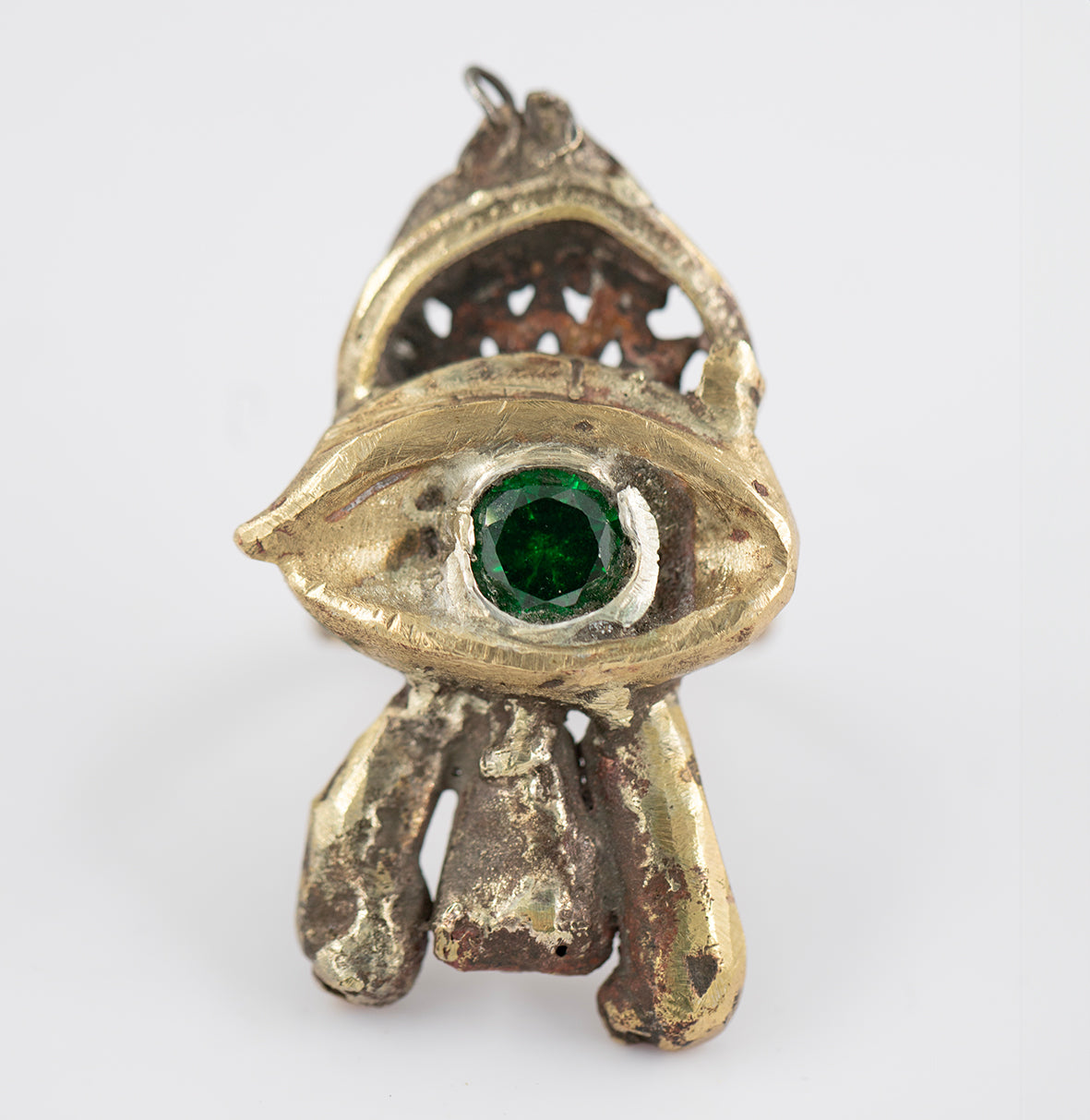 Eye rings. Brass, zircon. / Pierscienier oczy. Mosiadz, cyrkonia.