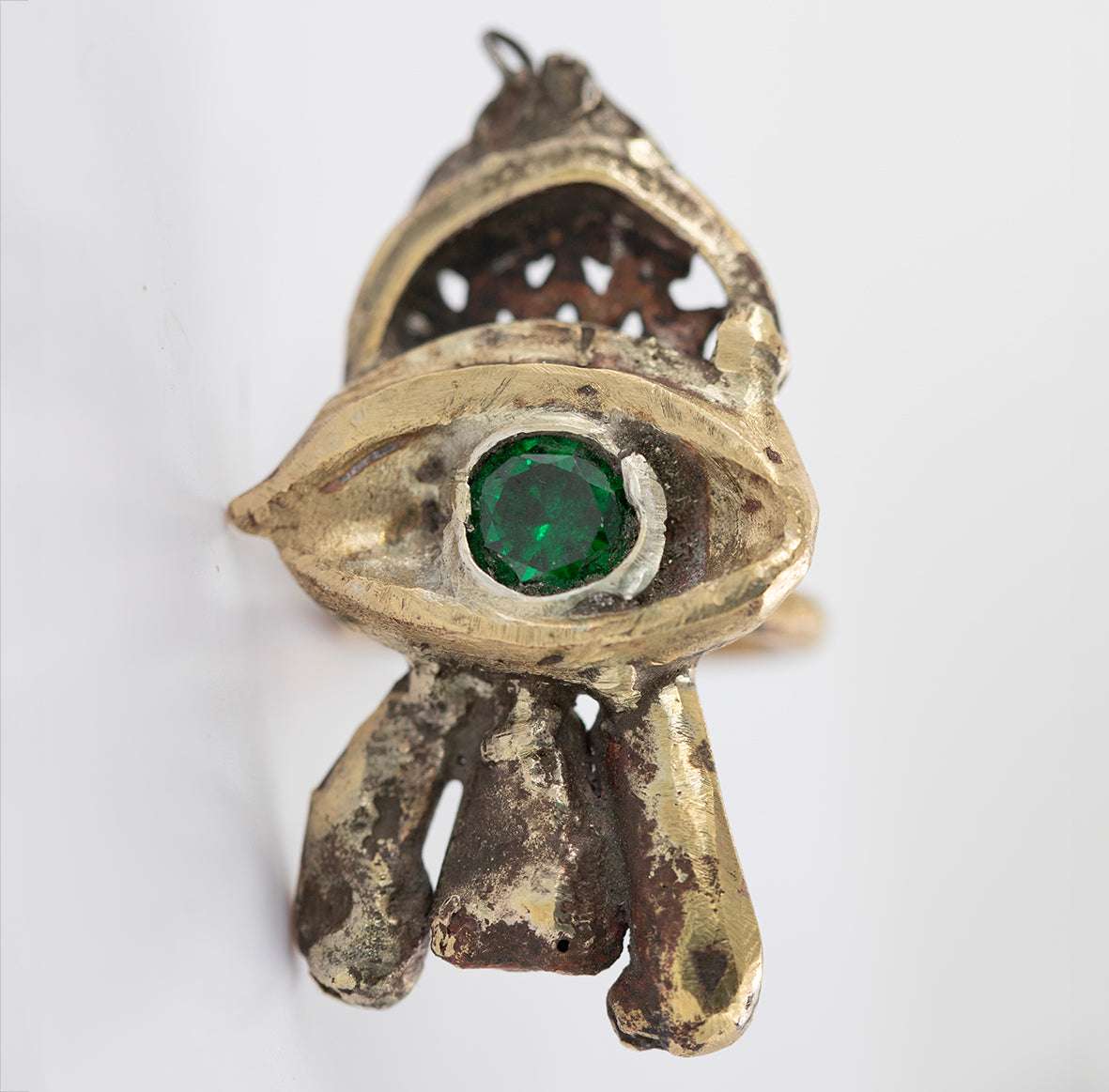 Eye rings. Brass, zircon. / Pierscienier oczy. Mosiadz, cyrkonia.