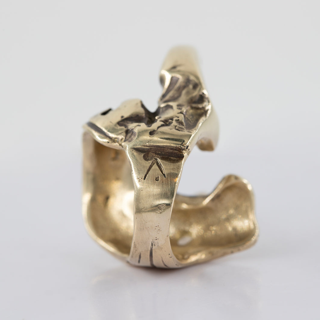 Organic shape ring. Brass and silver. / Pierscien organiczny ksztalt. brass and silver.