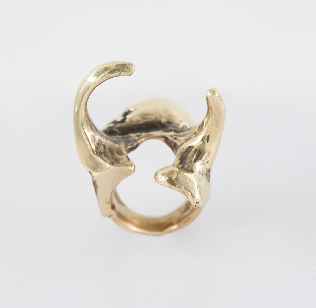 Organic shape ring. Brass and silver. / Pierscien organiczny ksztalt. brass and silver.