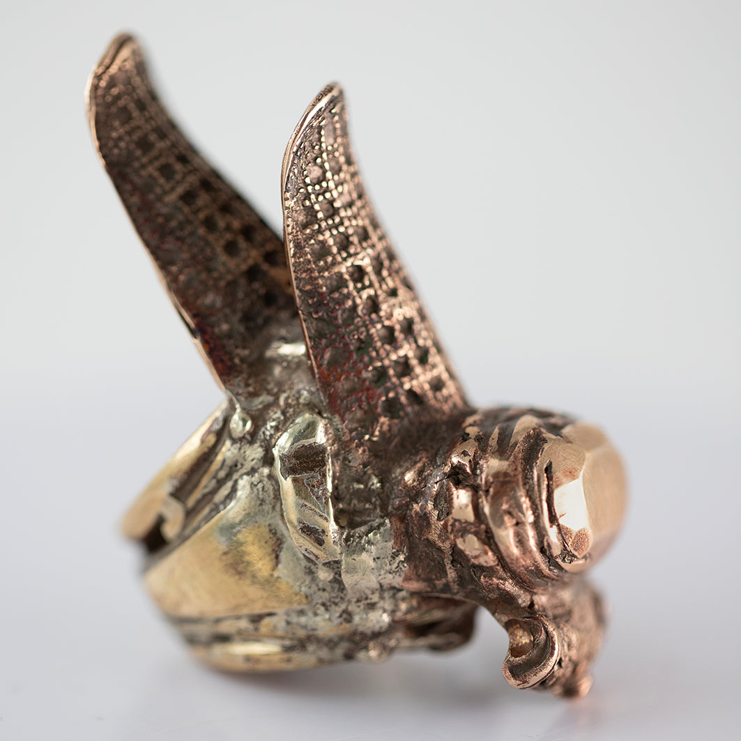 High ring armor. Brass, bronze. / Wysoki pierscien zbroja. Mosiadz, braz.