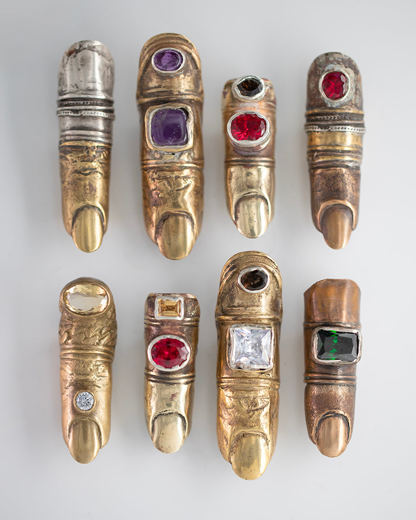 Finger Chr with citrine, zirconia. Brass. / Pierscien palec Chr. Cytryn, cyrkonia. Mosiadz.