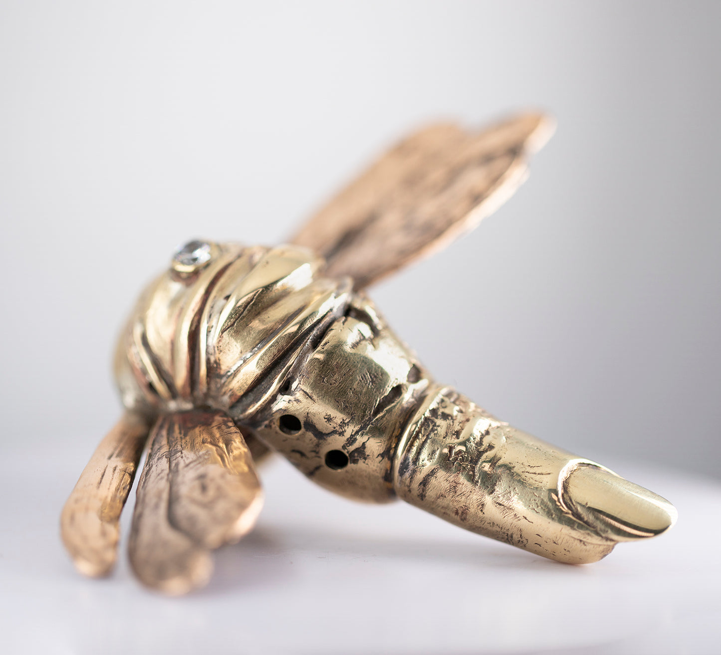 Ring in the shape of an dragonfly. Brass. / Pierscien w ksztalcie owada. Mosiadz.