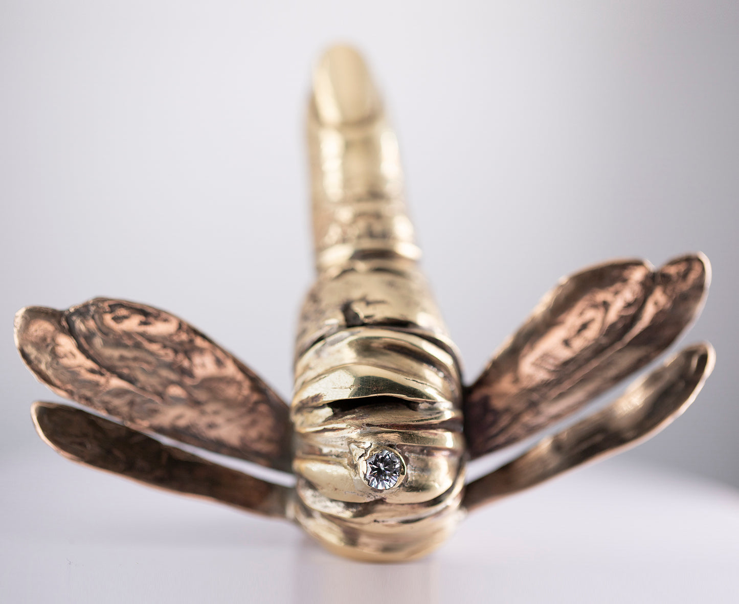 Ring in the shape of an dragonfly. Brass. / Pierscien w ksztalcie owada. Mosiadz.