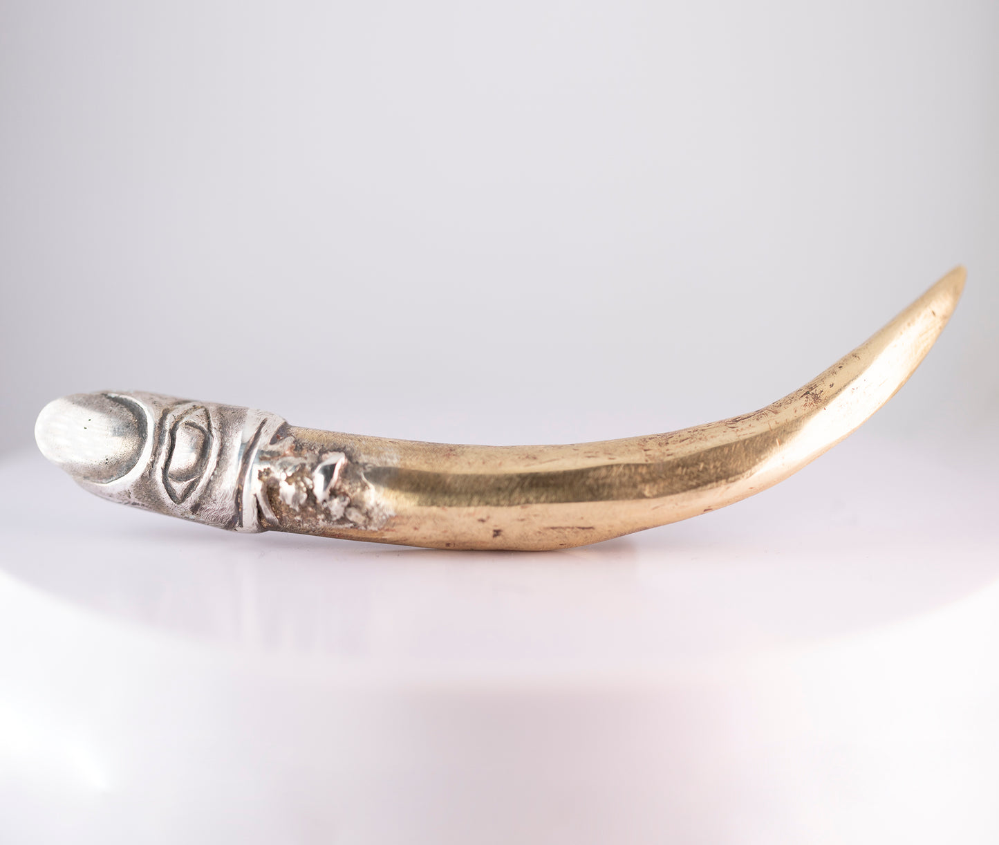 Long Ring with nail. Brass and silver. / Dlugi pierscien. Mosiadz i srebro.