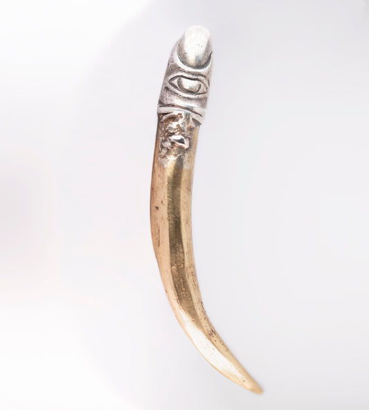 Long Ring with nail. Brass and silver. / Dlugi pierscien. Mosiadz i srebro.