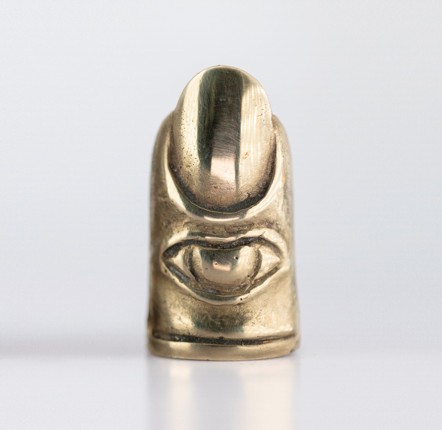 Raw Finger with Eye. Silver and brass. / Pierscien palec. Srebro i mosiadz.