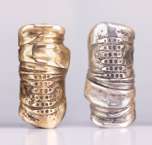Layers Organic Raw Ring. Brass and silver. / Duzy pierscien. Mosiadz i srebro.