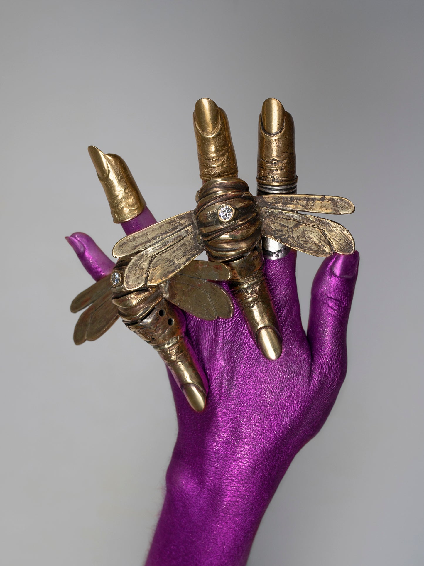 Ring in the shape of an dragonfly. Brass. / Pierscien w ksztalcie owada. Mosiadz.