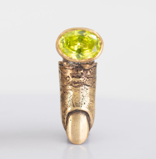 Raw Finger brass. Cubic zirconia. / Pierścień palec. Mosiądz, cyrkonia.